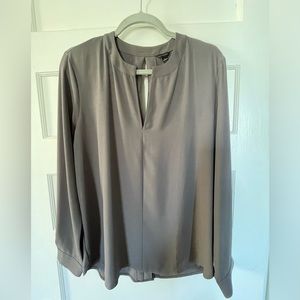 Ann Taylor size L grey blouse